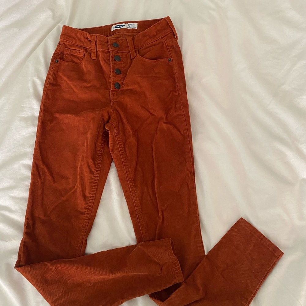 High waisted skinny cords